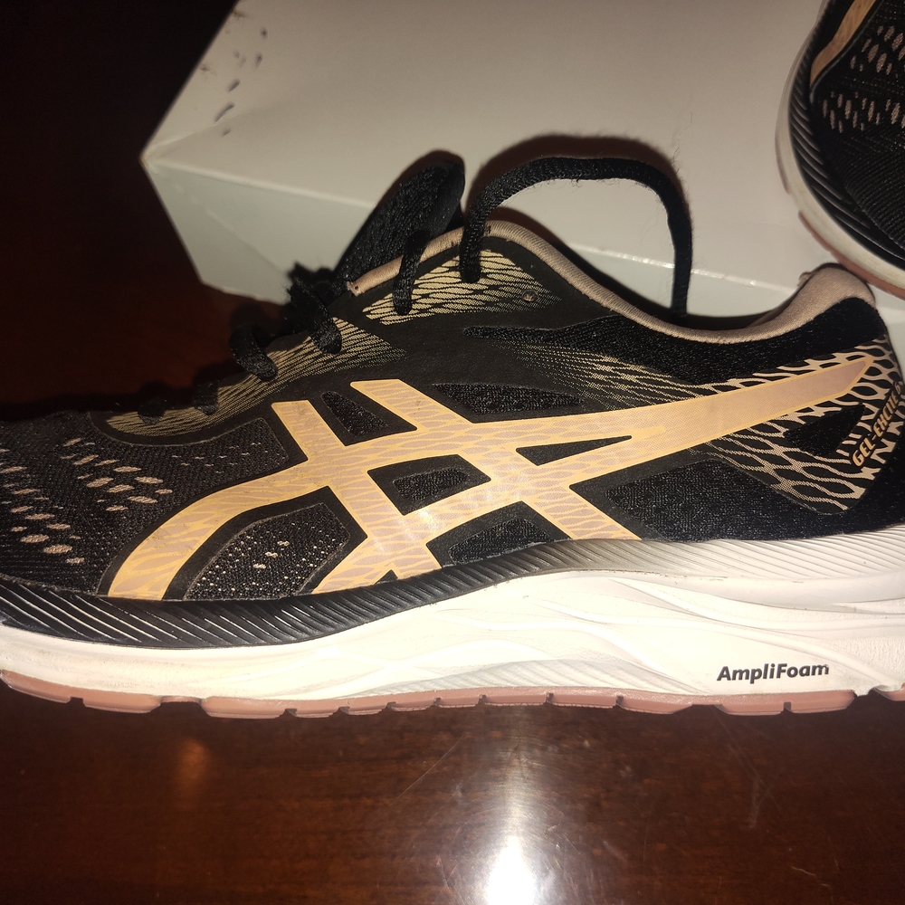 ASICS Black and Cream Athletic Shoes